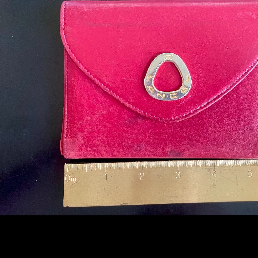 Lancel Red Leather Wallet_France